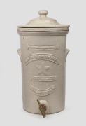SLACK & BROWNLOW CANNING WORKS, MANCHESTER antique English pottery three gallon water filter, 19th century, 46cm high.