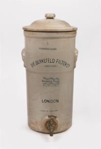 THE BERKEFELD FILTER Co. antique English pottery water filter, 19th/20th century, 42cm high.