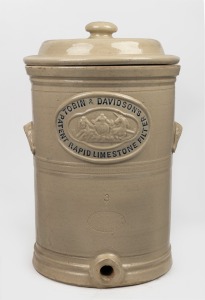 TOBIN & DAVIDSON'S PATENT RAPID LIMESTONE FILTER antique English pottery water filter, 19th century, 44cm high.