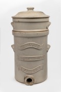 JEFFERY'S GERM PROOF FILTER antique Australian pottery filter with insert, 19th century, ​​​​​​​48cm high.