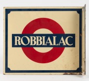 "ROBBIALAC" double sided wall mounted vintage enamel advertising sign, 28 x 33cm. - 2