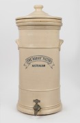 THE ABBOT FILTER antique Australian pottery water filter with cream glazed finish, early 20th century, ​​​​​​​60cm high.