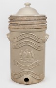 FOY & GIBSON PRIZE DRIPSTONE FILTER, MELBOURNE antique three gallon pottery water filter with liner, 19th/20th century, 53cm high.