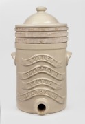 WHITE'S DRIPSTONE FILTER, MELBOURNE antique Australian pottery water filter with liner and lid, 19th/20th century, 48cm high.