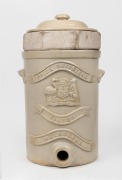 CORNWELL'S POTTERY, BRUNSWICK, "PRIZE DRIPSTONE FILTER, MELBOURNE" antique pottery water filter with Australian coat of arms and insert, 19th/20th century, 48cm high.