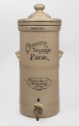 CHEAVIN'S FILTER SALUDOR SAFE WATER, antique English pottery water filter, 19th/20th century, 49cm high.