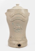 R. T. ADAMS DAHLKES, MELBOURNE antique pottery water filter with Australian coat of arms, 19th century, 51cm high.
