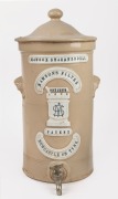 MAWSON SWAN & WEDDELL, MAWSON'S FILTER, OPTIMUS PATENT, NEWCASTLE ON TYNE antique English pottery water filter, 19th century, 49cm high. - 2