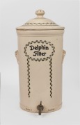 DELPHIN FILTER antique Austrian pottery water filter with foliate decoration, early 20th century, ​​​​​​​47cm high.
