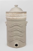 WHITE'S DRIPSTONE FILTER, MELBOURNE antique Australian pottery water filter with liner and lid, 19th century, ​​​​​​​54cm high.