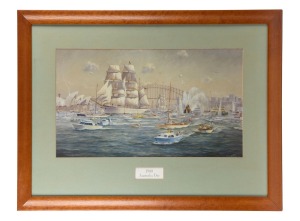 Set of four framed Australiana maritime prints, late 20th century, note: glass missing in one, 61 x 79cm each overall.