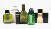 A group of six point of sale oversized perfume and cologne bottles, 20th century, ​​​​​​​the largest 33cm high.