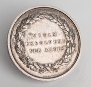 MELBOURNE INTERNATIONAL EXHIBITION 1880: sterling silver prize medal by Stokes (51mm, 93g), awarded to J.B. FENBY & CO. BIRMINGHAM, for their display of CAMP FURNITURE. Superb condition. - 2