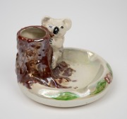 WEMBLEY WARE lustre glazed koala ashtray, impressed factory mark to base, ​​​​​​​9cm high, 13cm wide. - 2