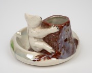 WEMBLEY WARE lustre glazed koala ashtray, impressed factory mark to base, ​​​​​​​9cm high, 13cm wide. - 3