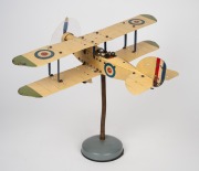 MECCANO two model biplanes on stands, 32cm high, 46cm wingspan. - 3