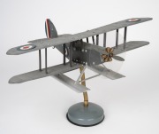 MECCANO two model biplanes on stands, 32cm high, 46cm wingspan. - 4