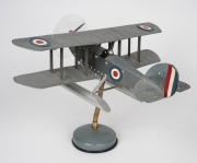 MECCANO two model biplanes on stands, 32cm high, 46cm wingspan. - 5