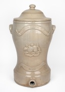 BENDIGO POTTERY Coy. Ltd., BENDIGO antique pottery water filter with Australian coat of arms, 19th century, 54cm high.
