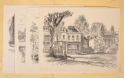 An antique cricketing print of the Surrey Eleven, dated 31 August, 1861, attractively framed and mounted; together with a small folio of historical Sydney prints, the frame 52 x 61cm overall. - 3