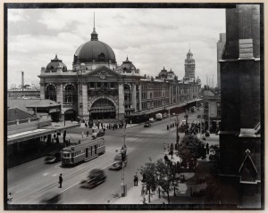 MELBOURNE INTEREST: An album of black and white photographic prints featuring Melbourne architecture scenes and motor vehicles. A fascinating archive dating back to the mid 20th century. Note: Each photo laid down in a cellophane adhesive album. Sheet siz