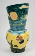 STEPHEN BAXTER pottery vase with hand-painted beach scene decoration, signed "Ultra Mode by Stephen Baxter, Australian", ​​​​​​​41cm high. - 2
