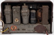ASTOR MICKEY MOUSE BP brown bakelite Australian mantle radio with pictorial Mickey Mouse glass dial, circa 1937, as is barn find condition, note missing one knob and base plate has been cut with some replacement components. 16cm high. - 4