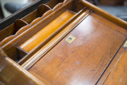 ANDREW LENEHAN (attributed) rare antique Australian cedar lap desk with cedar and kauri tambour compartment and lift-out storage, fall front supported by single drawer beneath revealing fitted interior, Sydney, circa 1850, maker's stamp inside (illegible) - 12