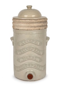 WHITE'S DRIPSTONE FILTER, MELBOURNE antique Australian pottery water filter with insert, 19th/20th century, 55cm high overall.