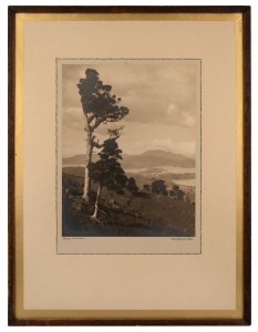 GEORGE CHANCE (New Zealand 1885-1963), Otago Harbour, silver gelatin print, signed and title in the lower margin with original label verso, ​​​​​​​sheet size 25.5 x 19.5cm, 47 x 36cm overall.