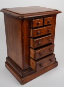 An Australian cedar miniature chest of six drawers, 19th/20th century, ​​​​​​​49cm high, 36cm wide, 27cm deep. - 2