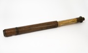 Antique English brass single draw telescope, engraved "SPENCER & Co., LONDON, DAY OR NIGHT", 19th century, 50cm long when closed.