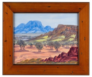 IVAN PANNKA (1943-1999), (Hermannsburg landscape), watercolour, signed lower left "Ivan Panka", 20 x 25cm, 28 x 33cm overall.