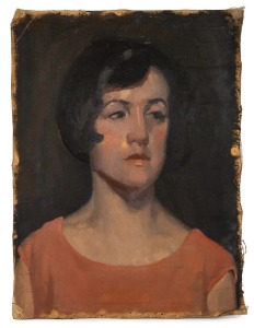 E.M. BLYTH: A collection of twenty canvases, all with portraits in oil on both front and back (forty portraits total, twenty one female and nineteen male), early 20th century, the largest 45 x 35cm overall.