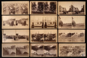 NEW ZEALAND THROUGH THE CAMERA group of twelve stereoview cards by Burton Brothers of Dunedin, each card bearing photographer's paper label with handwritten notation.