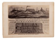 [GOLD MINING] "SURFACE WORKS AT No. 6 & No. 7 SHAFTS. BAND OF HOPE & ALBION CONSOLS, BALLAARAT... 1868" Interior of Battery House at No. 7 Shaft. Albumen photograph of contemporary lithographic print by F. W. Niven, attributable to William Bardwell of Bal