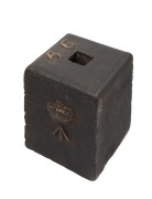 An antique 56lb. weight with broad arrow and crown mark, 19th century.