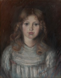 FABIOLA TUOMY (1875-1967), (portrait of a girl), pastel on paper, signed lower right "Fabiola Tuomy", 48 x 38cm, 53 x 43cm overall.