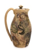 ARTHUR MERRIC BOYD & NEIL DOUGLAS impressive lidded pottery jug hand-painted with lyrebirds in forest scene, signed "Arthur Merric Boyd", ​​​​​​​28cm high.