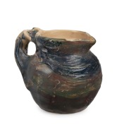 PHILIPPA JAMES pottery jug with windswept tree and branch handle decoration, incised "Philippa James", ​​​​​​​10cm high