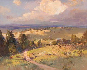 RUBERY BENNETT (1893-1987), (farm scene landscape), oil on canvas, signed lower right "Rubery Bennett", 37 x 45cm, 53 x 61cm overall.