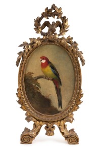 ARTIST UNKNOWN (French School, late 18th early 19th century), (Australian Eastern Rosella, Platycercus Eximius), oil on canvas, 40 x 30cm, 80 x 42cm overall. PROVENANCE: The John and Amanda Elliot Collection of Ornathalogical Paintings and Lithographs. C