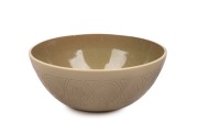 BROCWARE pottery bowl with Art Deco decoration, incised "Brocware", 8cm high, 22cm wide.