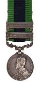 ENGLISH: INDIA GENERAL SERVICE MEDAL (KGV) with Waziristan 1921-24 and North West Frontier 1930-31 clasps, impressed to 882 SEP. BALAMIN. TOCHI SCOUTS.
