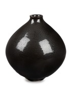 SHIGEO SHIGA brown glazed pottery vase, impressed seal mark to base, ​​​​​​​25cm high.