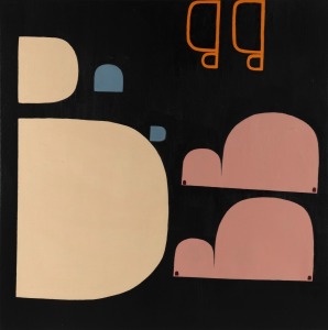 NAOMI HOBSON (1979 - ), untitled, acrylic on canvas, signed verso "Naomi Hobson", Alcaston Gallery cat. AK20115, ​​​​​​​99 x 99cm.