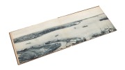 "SYDNEY & HARBOUR, A Complete Panoramic View Showing The Whole Of Sydney Harbour" circa 1900; Oblong in original brown boards with white title to front cover. Photographic black and white view of Sydney and Harbour measuring 260 x 21.5cm folded concertina - 2