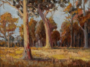 GUSTAV PILLIG (1877-1956), (Australian landscape), oil on card, signed lower left "G. M. Pillig", 28 x 37cm, 38 x 46cm overall.