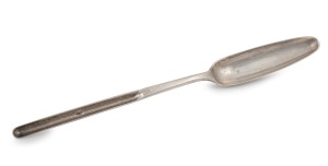 WILLIAM CLEMENTS rare Colonial Australian silver marrow scoop, New South Wales origin, circa 1825, 21.5cm long, 31 grams.