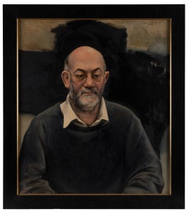 PETER CHURCHER (1964 - ), Portrait of Rick Amor, 2003, oil on linen, signed upper right "Churcher", 86 x 76cm, 99 x 88cm overall.